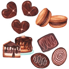 set of chocolates desserts