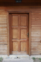 a brown wood old door in turkey 