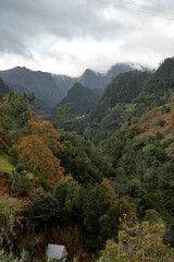 Fototapeta na wymiar Cloudy mountains in Madeira