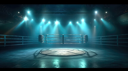 Professional boxing ring, sport concept