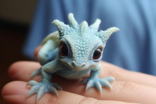 S&uuml;sser kleiner Baby-Drachen blickt in die Kamera