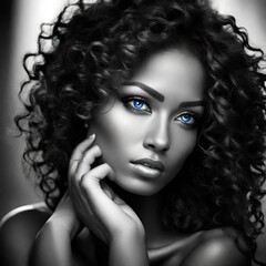 blue eyes, created using generative AI
