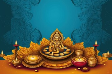 Obraz premium Traditional Sinhala and Hindu New Year background vector art illustration Sri Lankan Happy New Year. Generative AI