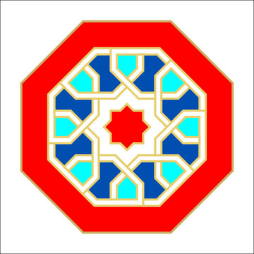 Star motifs, which were widely used in the Ottoman and Seljuk periods. Sacred geometry, star mandala, vector illustration. 
