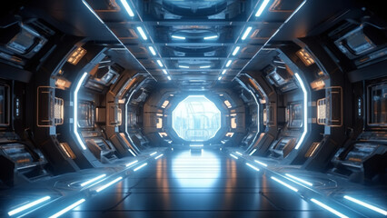 Fototapeta premium Tech Verse: Journey through the Digital Lab of Futuristic Innovation, where Technology, Design, and Business Converge