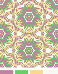 Peaceful Rosette Half-drop Vector Seamless Repeating Pattern Tile