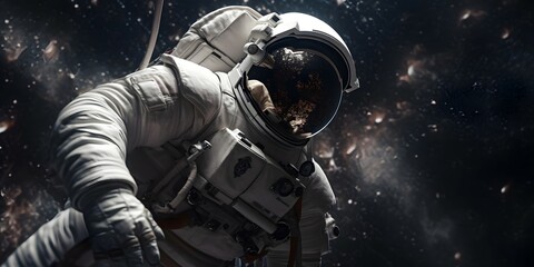 astronaut in deep space, milky way background, planet background, Cinematic, Photoshoot, Shot on...