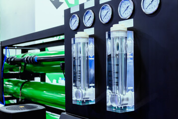 Control devices for reverse osmosis systems, water treatment. - obrazy, fototapety, plakaty