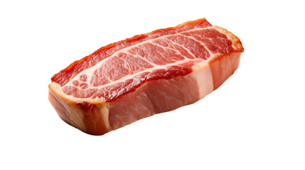 photo of  a perfect fillet of pork with top view isolated against transparent background