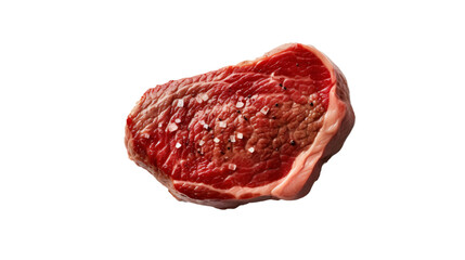 photo of  a perfect steak with top view isolated against transparent background