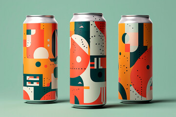 Soda Can Abstract Design. Generative ai Edied