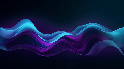 Fototapeta na wymiar Abstract purple and blue liquid wavy shapes futuristic banner. Glowing retro waves vector background
