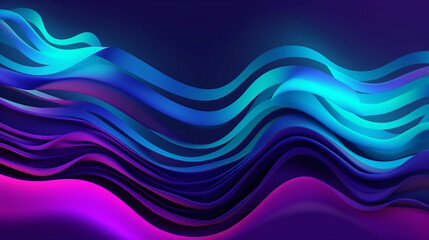 Fototapeta na wymiar Abstract purple and blue liquid wavy shapes futuristic banner. Glowing retro waves vector background