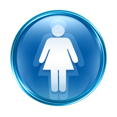 woman icon blue on notebook on transparent background