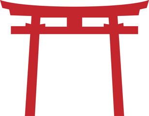 Shinto torii gate symbol icon vector illustration. Asian sacred gate. - obrazy, fototapety, plakaty