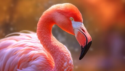 close up of a flamingo -Created using generative AI tools