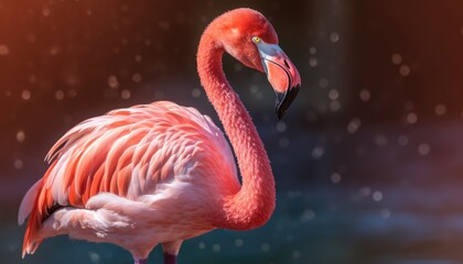 close up of a flamingo -Created using generative AI tools