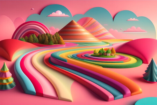 Candyland landscape valentine