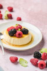 Creme caramel, flan, or caramel pudding is a custard dessert