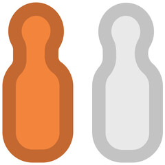 Indoor gaming, an icon of bowling pins 