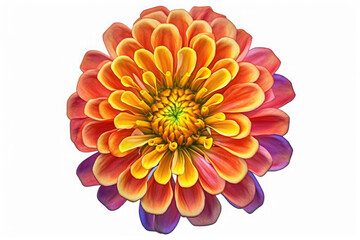 Zinnia Flower On White background, HD