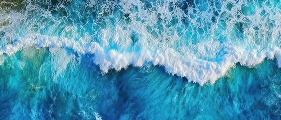 ocean waves blue ocean view from above -Created using generative AI tools © Didar