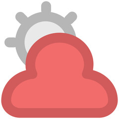 Cloud with bolt, an icon of thunderstorm 