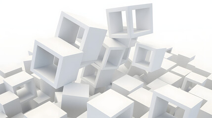 Connected white cubes