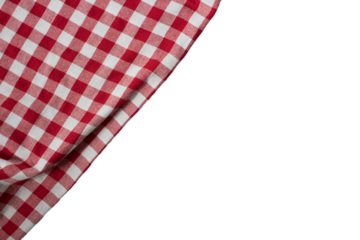 Part of checkered napkin, untucked with transparencies, PNG format