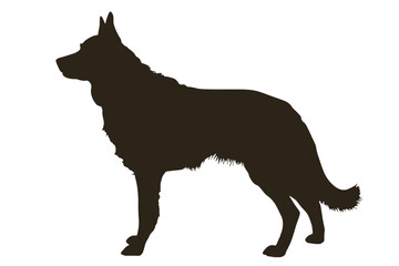Silhouette German Shepherd dog - isolated vector illustration