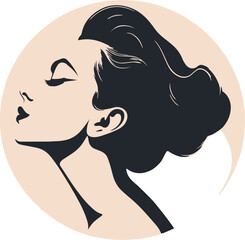 Beauty face women side view, Vector illustration