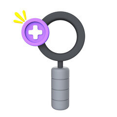 magnifying glass 3d illustration isolated reserch icon