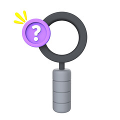 magnifying glass 3d illustration isolated reserch question symbol icon