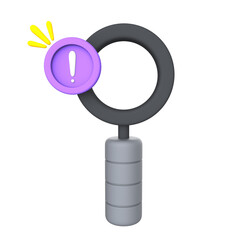 magnifying glass 3d illustration isolated reserch icon