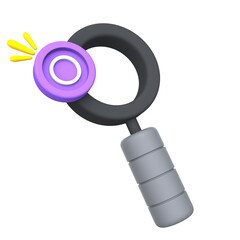 magnifying glass 3d illustration isolated reserch icon