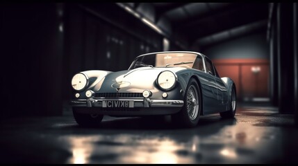 Fototapeta na wymiar A sport vintage classic car. Life style concept. Race, speed, elegance theme