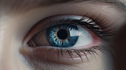 Fototapeta premium close up view of human blue. Ai generated. Generative AI