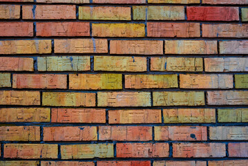 Old brick wall texture background. Colorful brick wall texture background.