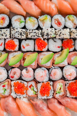 Set of Japanese sushi background
