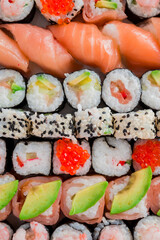 Set of Japanese sushi background