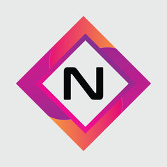 N Letter Logo abstract geometric design vector template Logotype icon Digital Technology style.