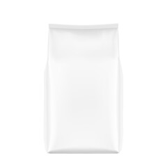 Hyper realistic vertical bag mockup. Front view. Vector illustration isolated on white background. Can be use for template your design, presentation, promo, ad. EPS10.