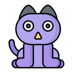 Cat Line Color Icon