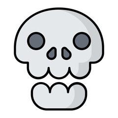 Skull Line Color Icon