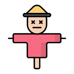 Scarecrow Line Color Icon