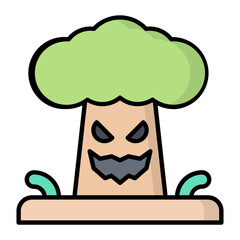 Evil Tree Line Color Icon