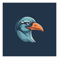 Seagull shaped mascot logo for a seafood company.