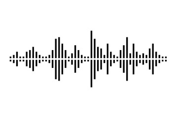 Pixel stereo waveform. Audio music sound wave. Audio spectrum. Equalizer, vibration, soundwave, voice.