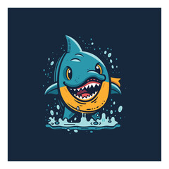 Shark shape mascot logo for water cleaning products company
