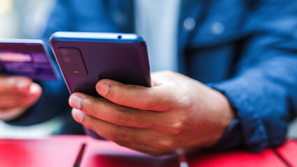 online shopping concept, businessman use smartphones and credit cards to purchase products from online stores and shop on the internet, ecommerce store, online business